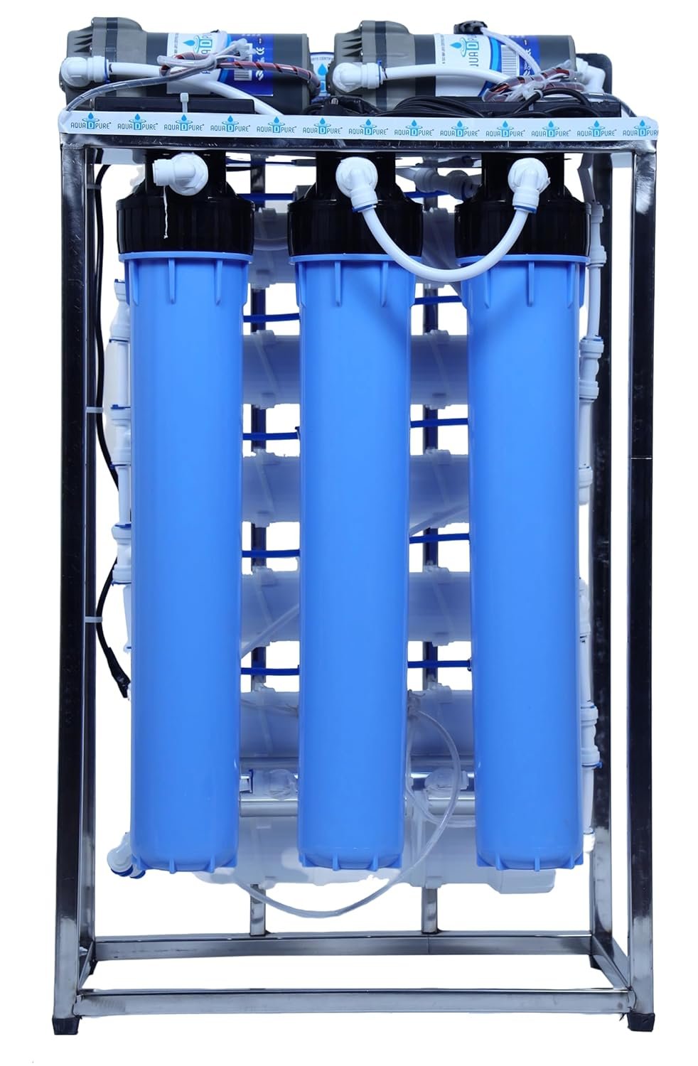AQUA D PURE 100 LPH Commercial RO + UV Water Purifier with Double Pump Purification and Fully Automatic Function, TDS Adjuster, Dust Protective Cover, Blue