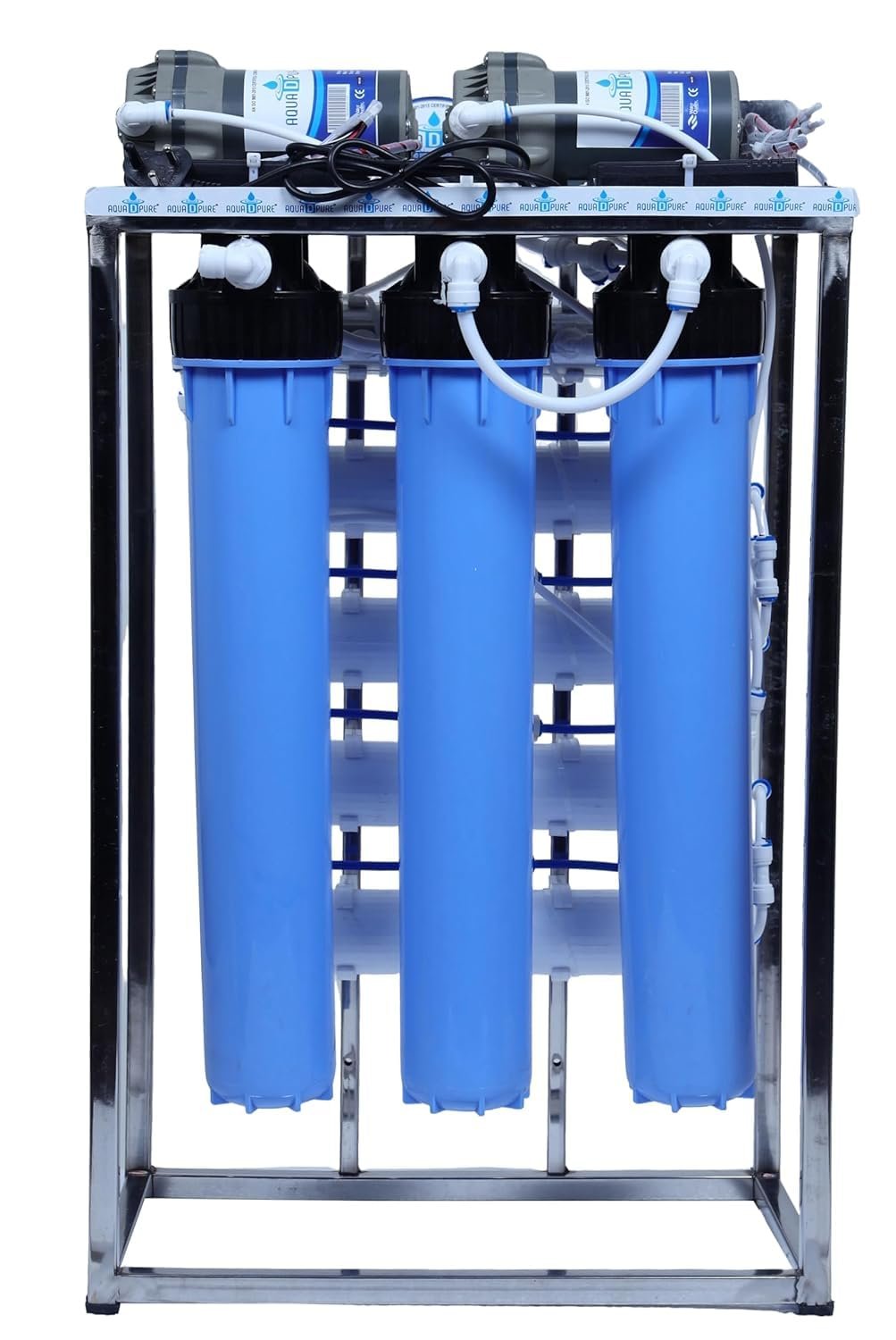 AQUA D PURE 50 LPH Commercial RO + UV Water Purifier with Double Purification and Fully Automatic, TDS Adjuster, Auto Shut off, Dust Protective Cover. (color: Blue,Capacity: 50 liter per hour)