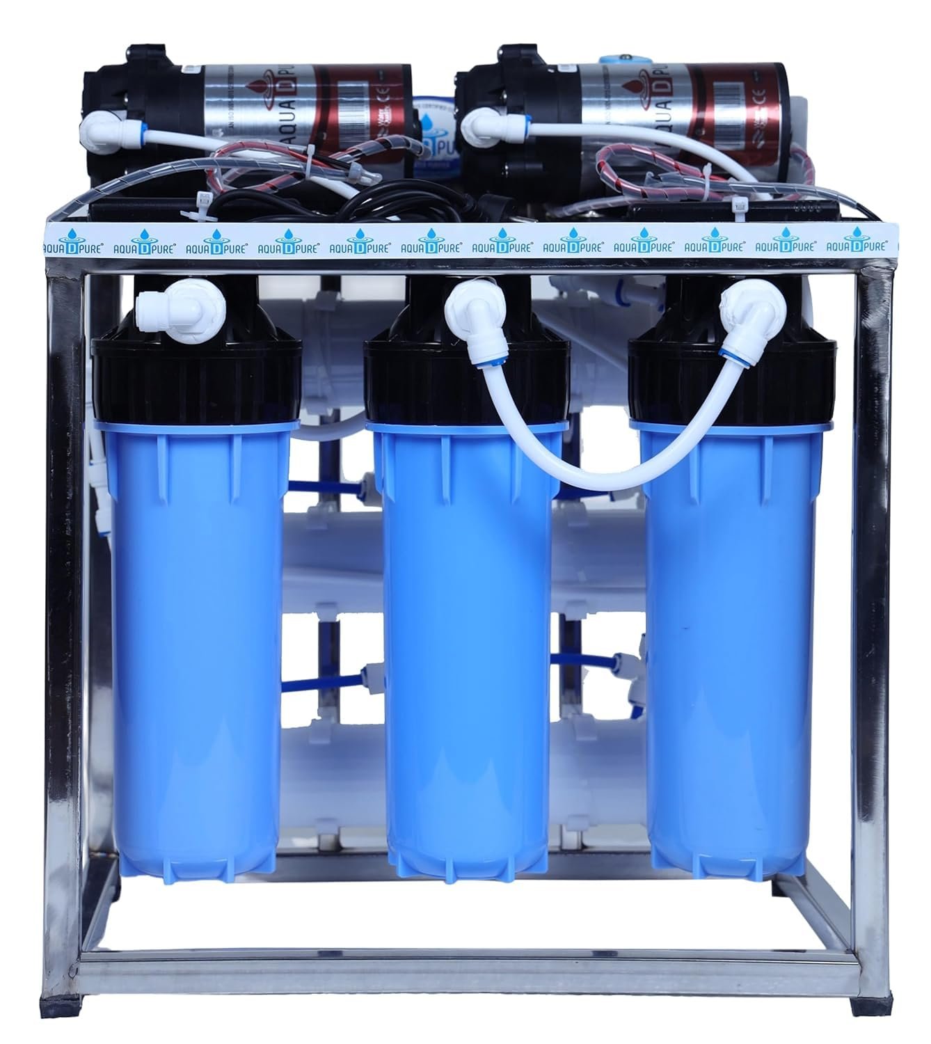 AQUA D PURE 25 LPH Commercial RO Water Purifier with Double Pump Purification, TDS Adjuster, Dust Protective Cover,(color: Blue,Capacity: 25 liter Per hour)