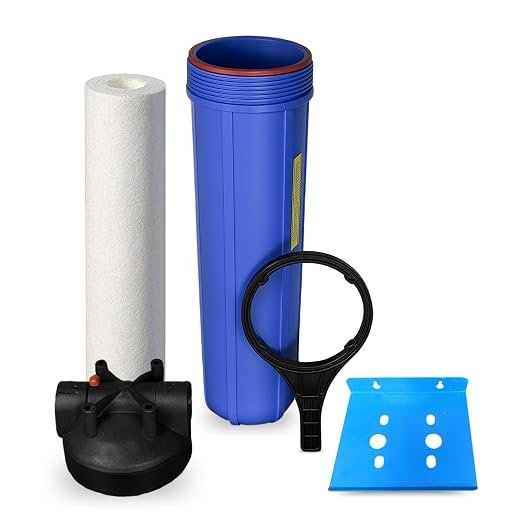 AMPEREUS Water Filter for Tank | 20 inch 5 Micron Top-Efficiency Water Tank Filter for Clean, Clear & Safe Household Supply (1 Inch in-Out with mounting Plate)