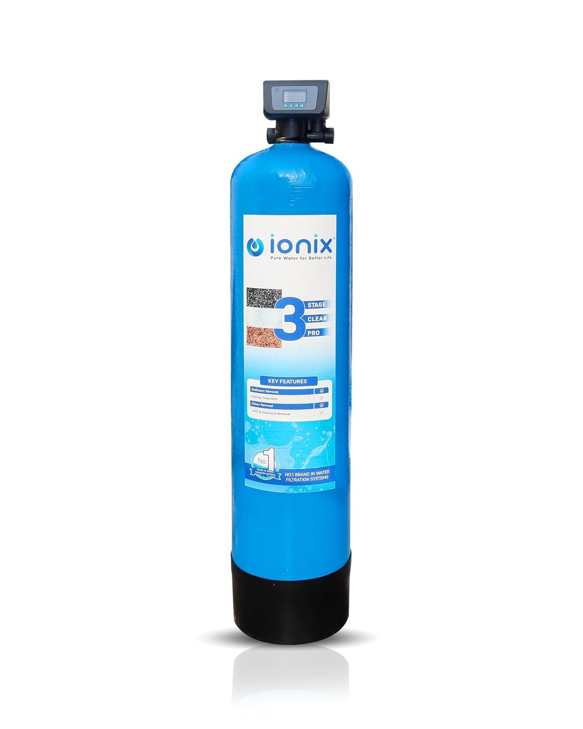 Ionix Clear Pro – Automatic Self-Cleaning 3-Stage Water Treatment System | 13”x54” Compact Design | Fit & Forget | Works on Sediment, Hardness, Scaling, and Turbidity