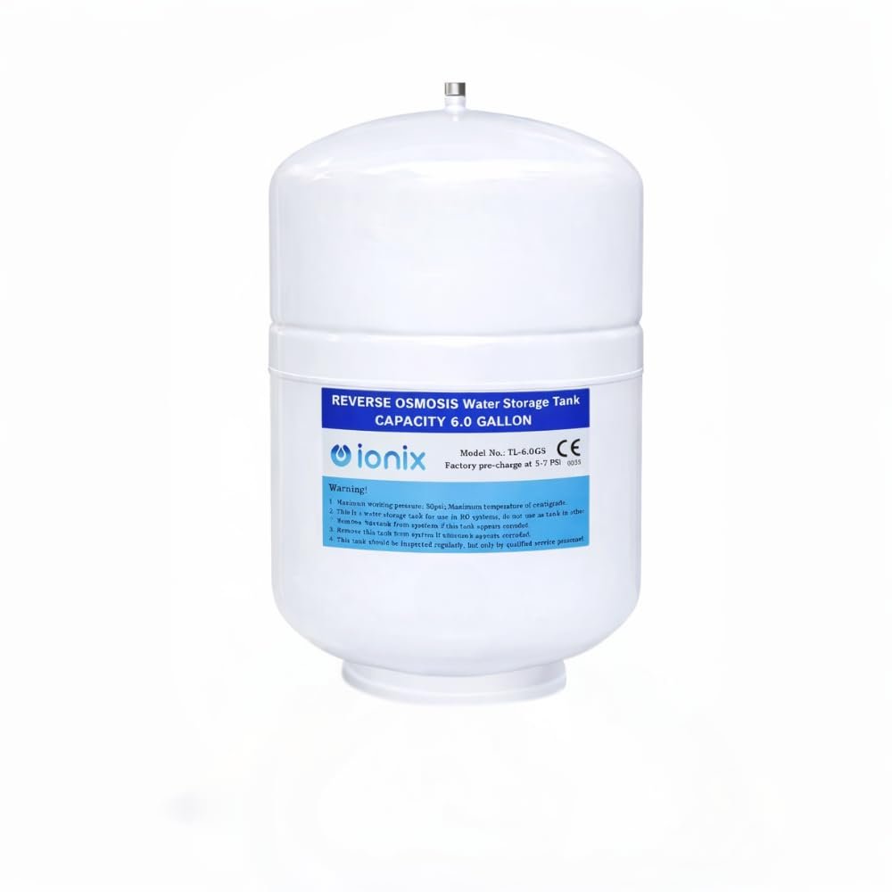 IONIX Ro Stainless steel 304 Pre-Pressurized Metal pressure tank with tank valve,kangen and other ionizer compatible,6 gallons capacity, Used by Top indian brands, Ro Metal Pressure Tank