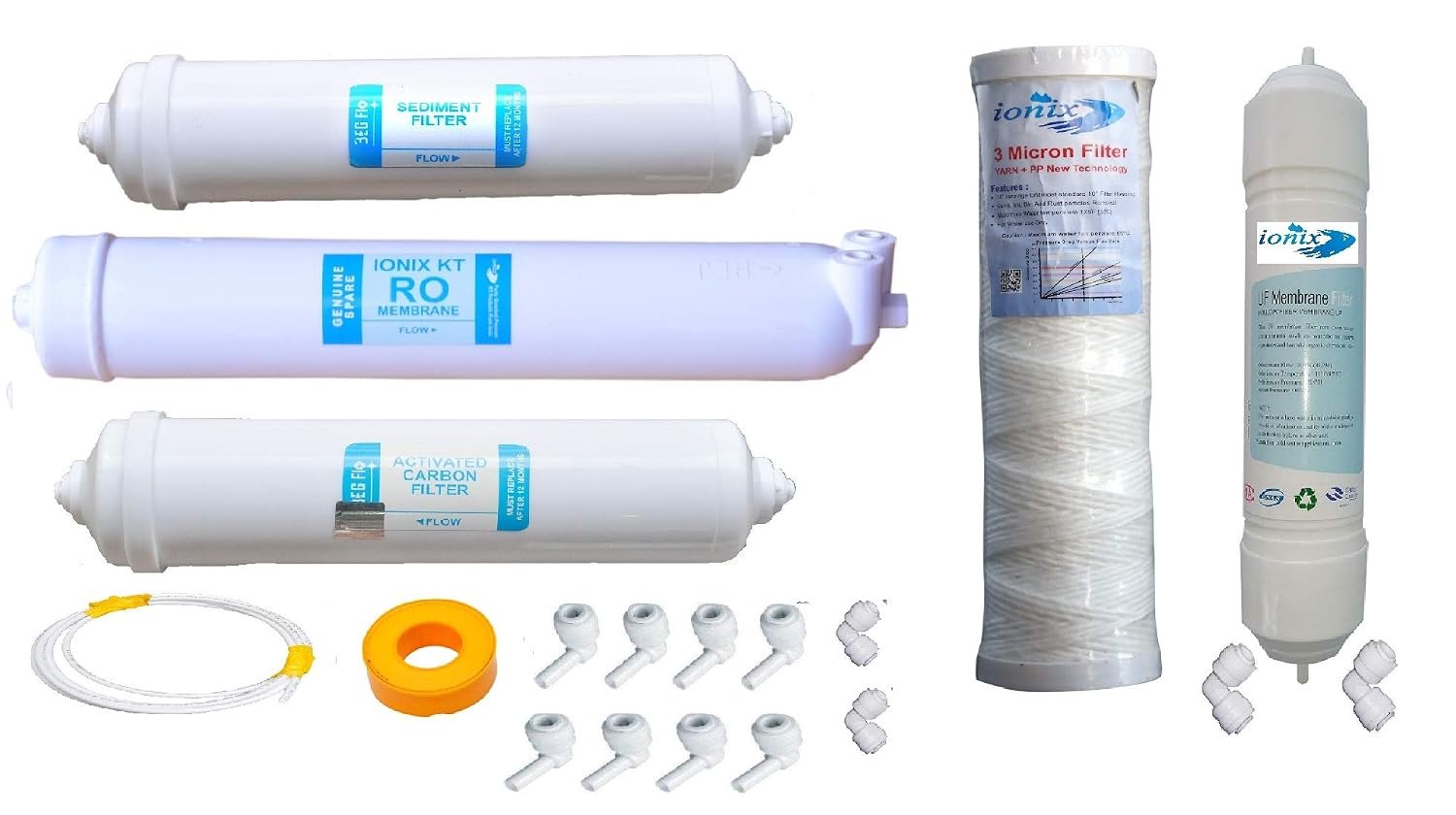 IONIX Compatible Ro Service kit/Ro Filter Set Compatible with Pride, Super, with uf Membrane & Welded RO Membrane