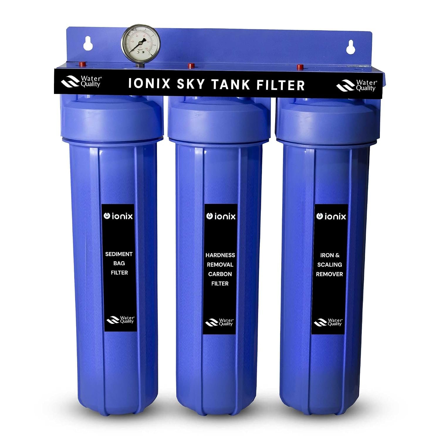 IONIX Sky Tank Water Softener For Home| High Pressure Saltless Purifiere With Sediment Filter | German Quality Whole House Water Filter | High Capacity Housings,Activated Carbon