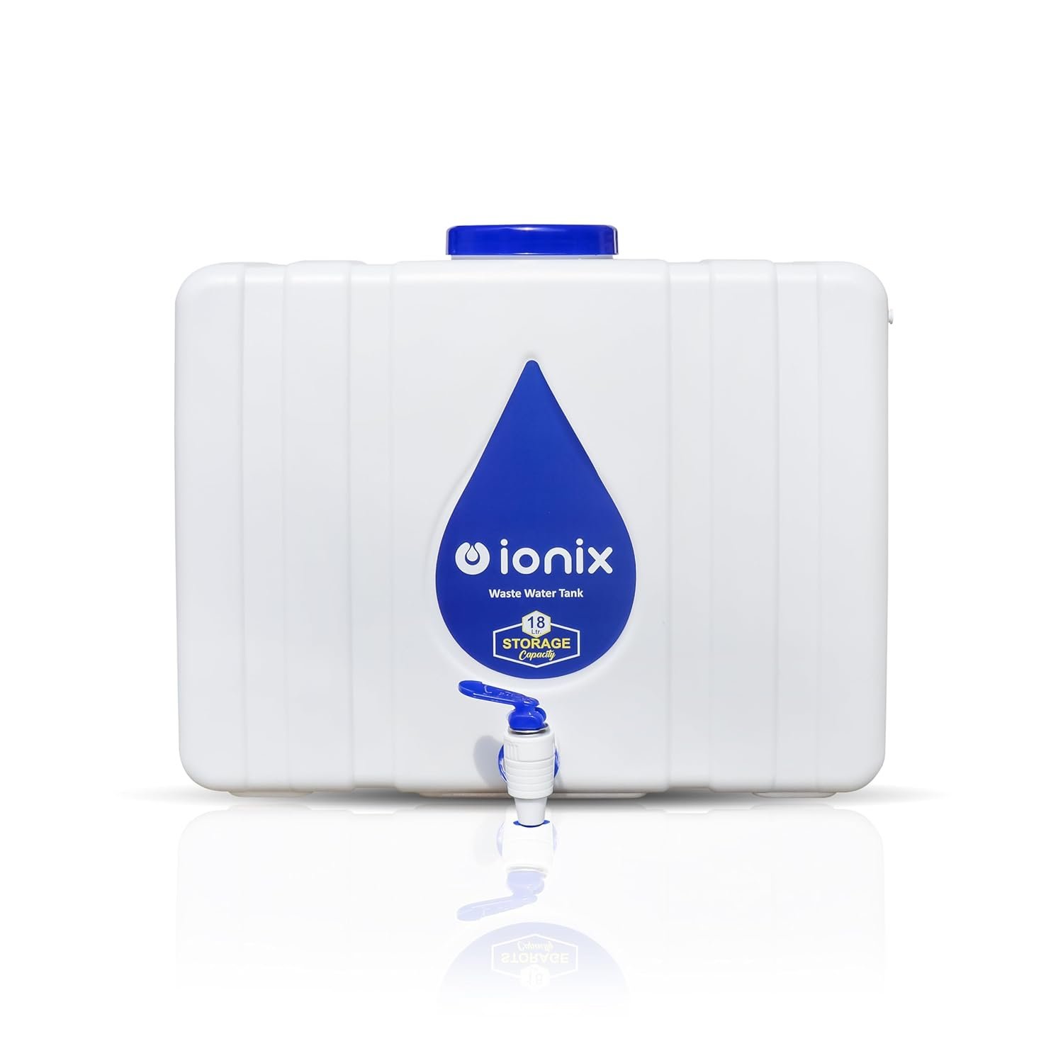 IONIX RO Waste Water Storage Tank 18L – Wall-Mountable, Food-Grade HDPE Plastic, Translucent Design, Easy to Connect with All Ro purifiers/Air Conditioners/Other Sources