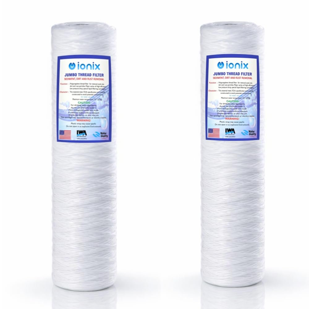 IONIX Jumbo Thread Filters, Jumbo Size Thread Filter for Whole House Water Filters, Over Head Tank Filters (2)