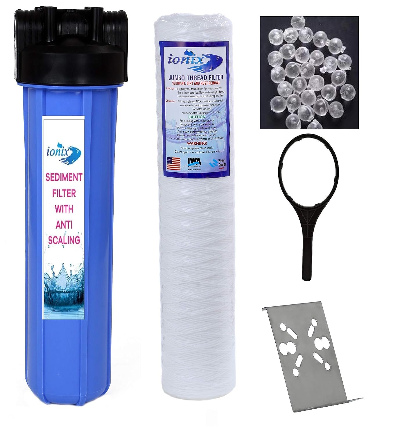 PSI Whole House Plastic Water Filter with Jumbo Yarn (Blue)